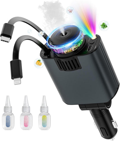 5-in-1 USBCar Charger with Aromatherapy & Starlight